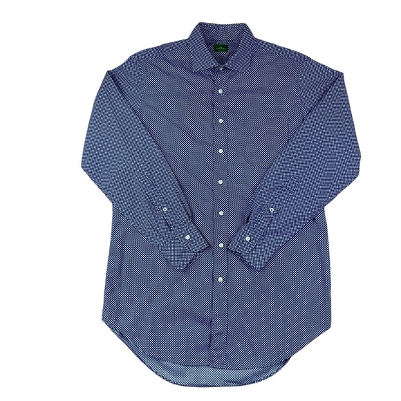 Sid Mashburn Other - Sid Mashburn Linen Blend Shirt Blue White Polka Dot Button Up Pocket Mens Medium